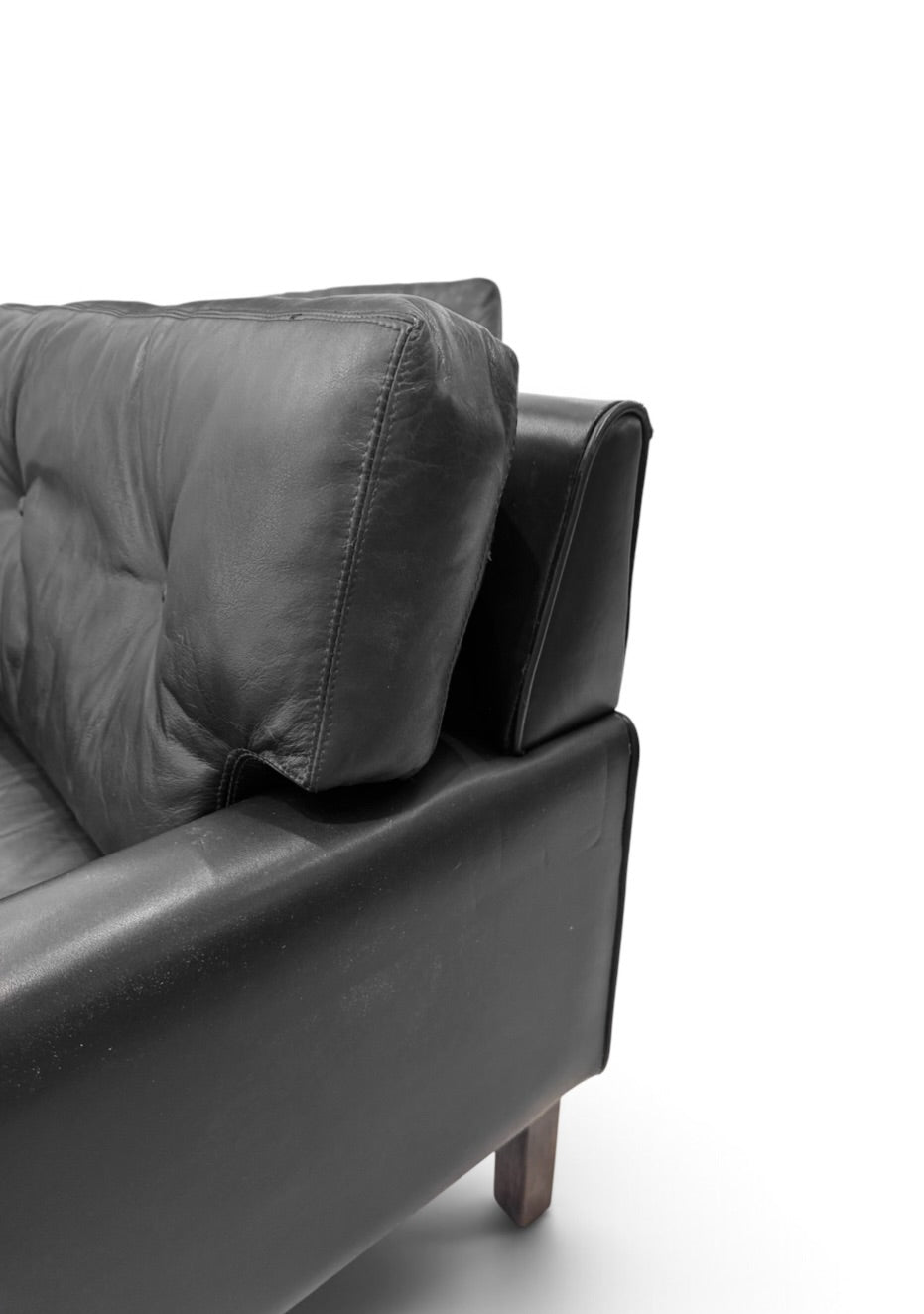 Leather & Rosewood Sofa Suite Consisting of Two Armchairs & 3-Seat Sofa, Pek-Oy for ASKO Finland, 1960