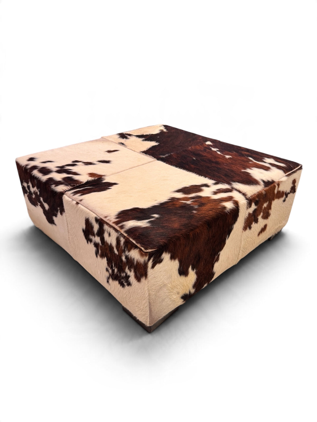 Large scale Original Cowhide Ponyhair Footstool From Natuzzi Italy, 1970