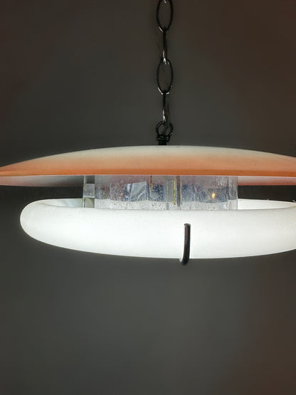 Italian Space-age Chandelier in Chrome & Murano Glass by Osram Italy, 1950 image 3