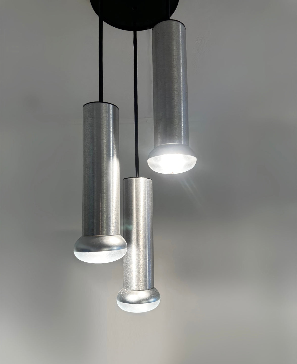 Mid Century Modern Thorn Lighting Tubular Steel Trio Ceiling Pendant, 1960 image 1