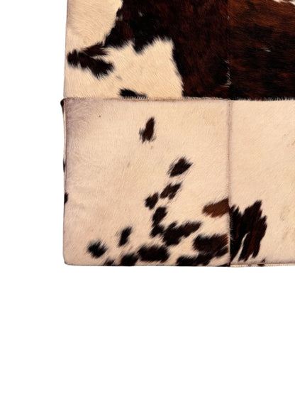 Large scale Original Cowhide Ponyhair Footstool From Natuzzi Italy, 1970