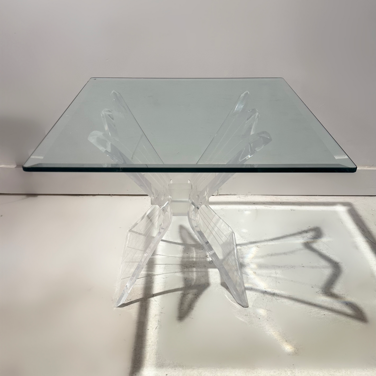Glass and Lucite Coffee Table by Lion in Frost New York, 1970 image 0