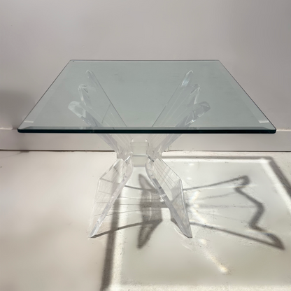 Glass and Lucite Coffee Table by Lion in Frost New York, 1970 image 0
