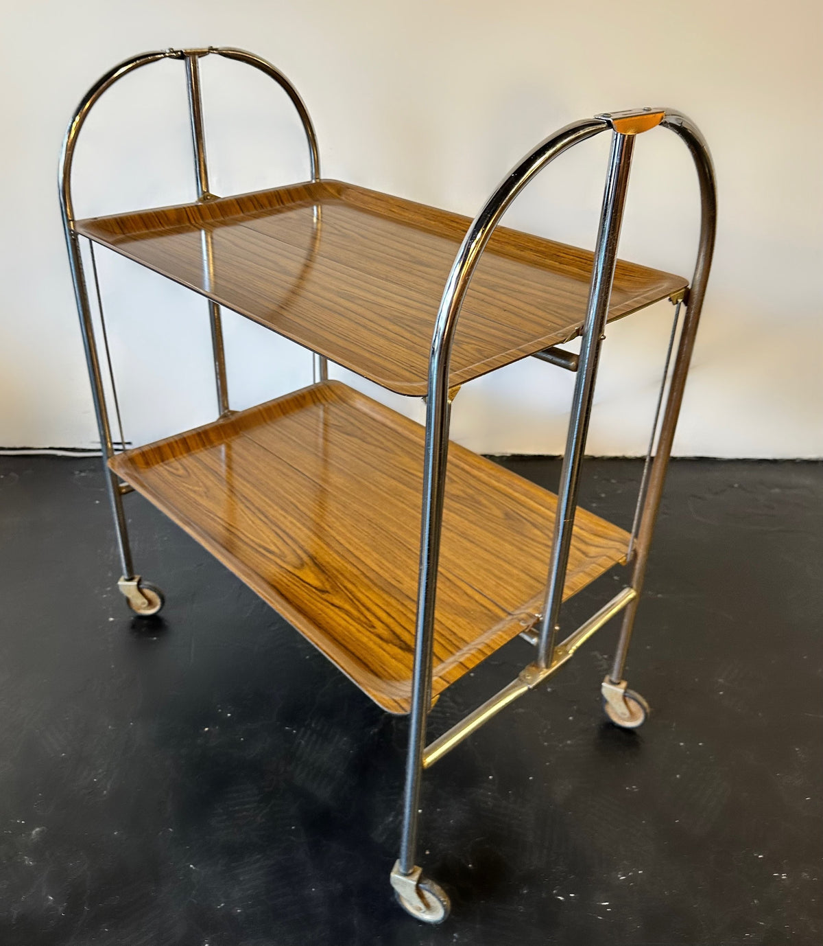 Vintage Optic Teak Pressalit Tea Cart, 1970s image 2