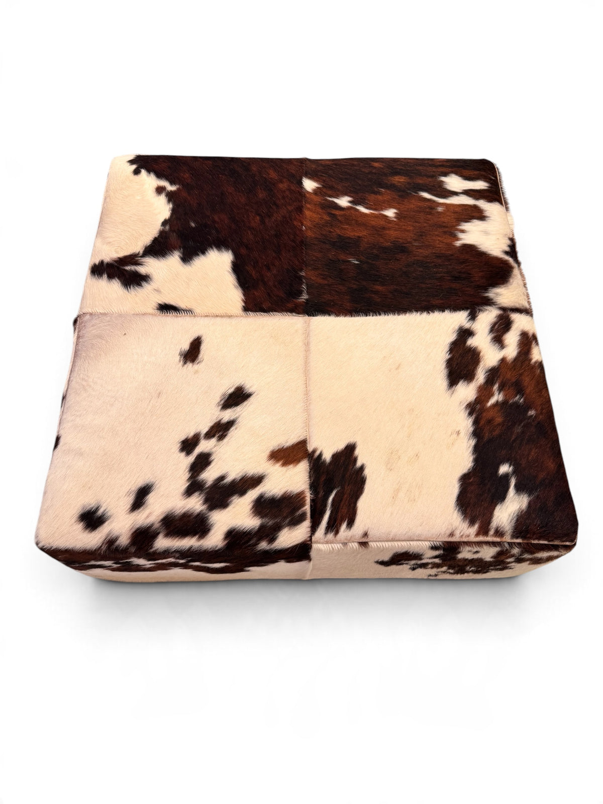 Large scale Original Cowhide Ponyhair Footstool From Natuzzi Italy, 1970