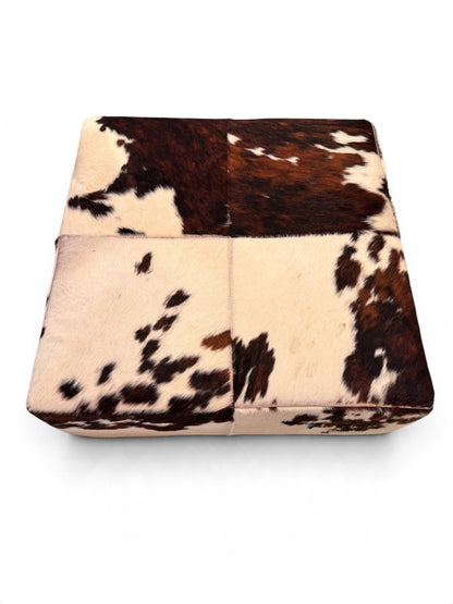 Large scale Original Cowhide Ponyhair Footstool From Natuzzi Italy, 1970