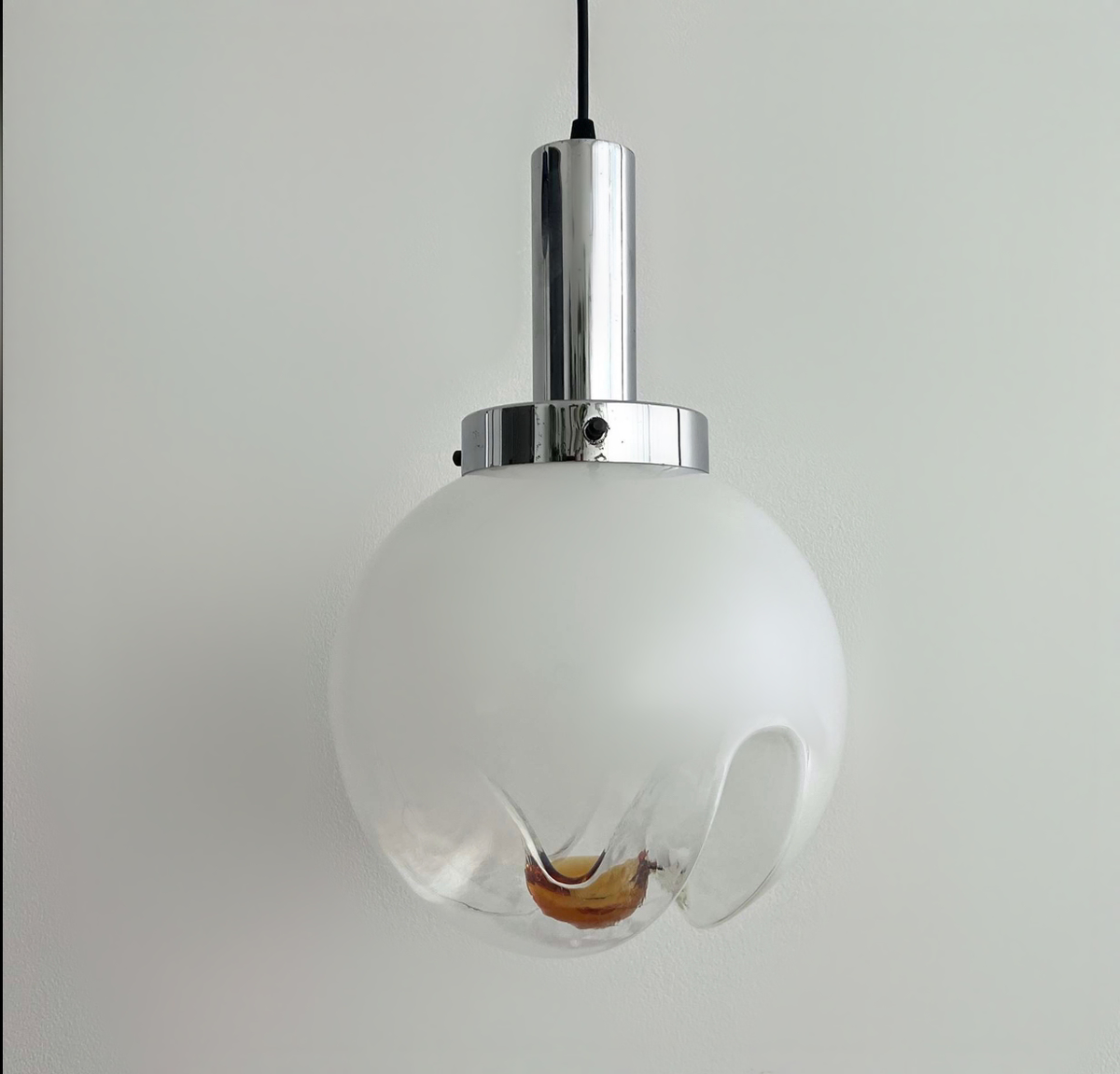 Carlo Nason for Mezzaga Italian Ceiling Pendant Lamp Murano Glass, 1960 image 1