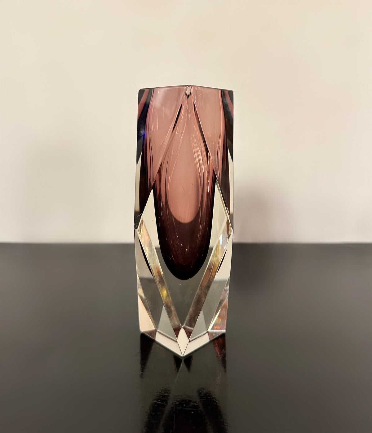 Midcentury Purple Murano Faceted Sommerso Glass Vessel Vase by Luigi Mandruzzato image 7