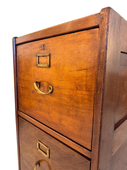 Edwardian Turn of the century Filing cabinet in Mahogany with original Handles image 3