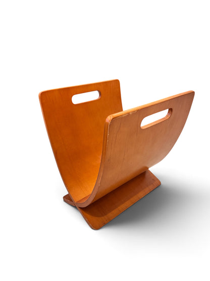 Cherry wood mid century Danish Magazine Holder, 1960