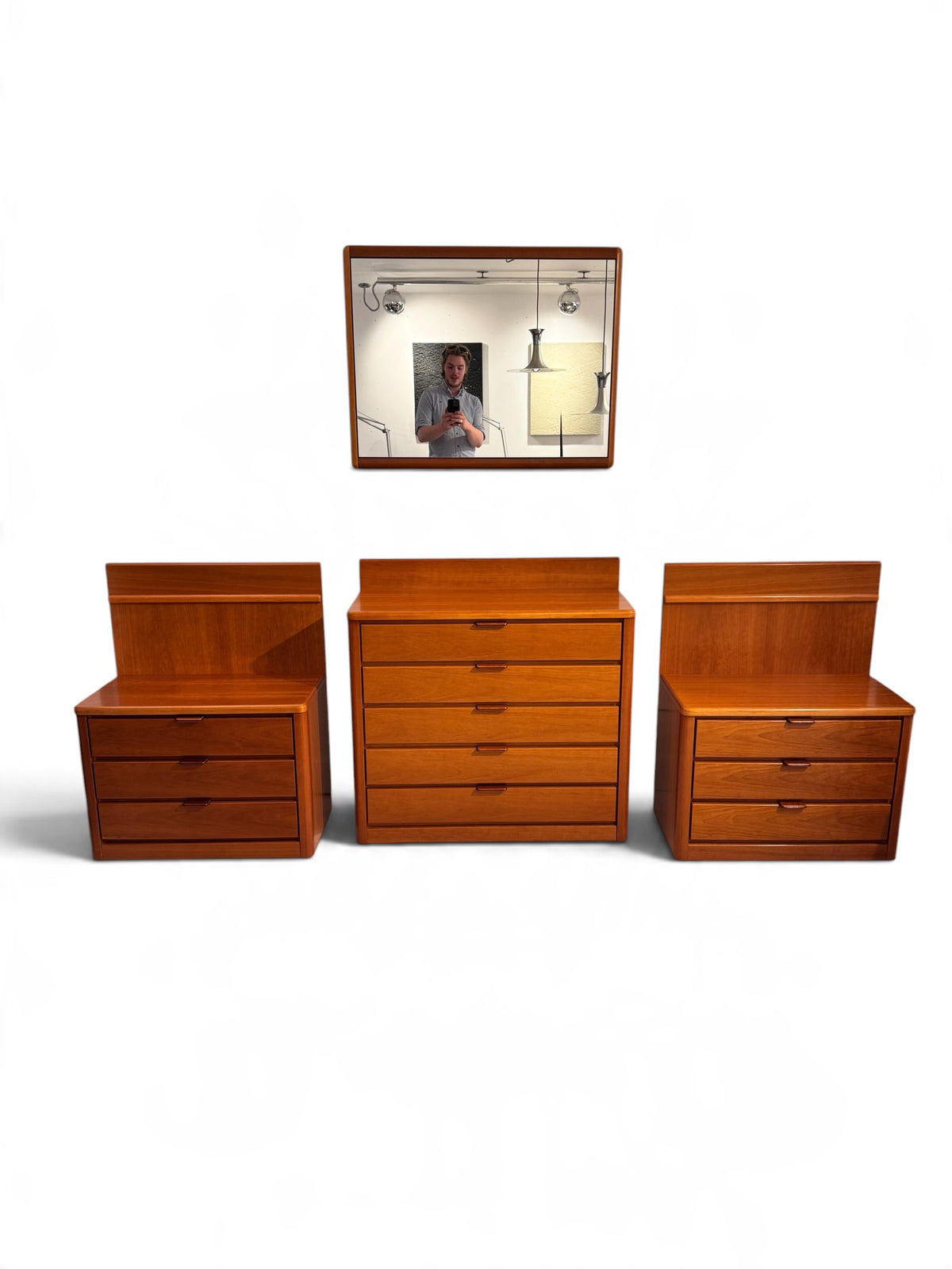 Vintage Hülsta cherry wood chest of drawers / bedside tables