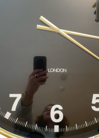 Gold Mid century style factory clock image 5