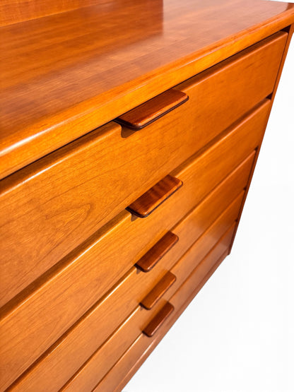 Vintage Hülsta Cherry Wood Chest of 5 Drawers
