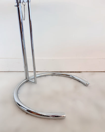 Adjustable glass and chrome E1027 side table by Eileen Gray for Habitat, 1980 image 2