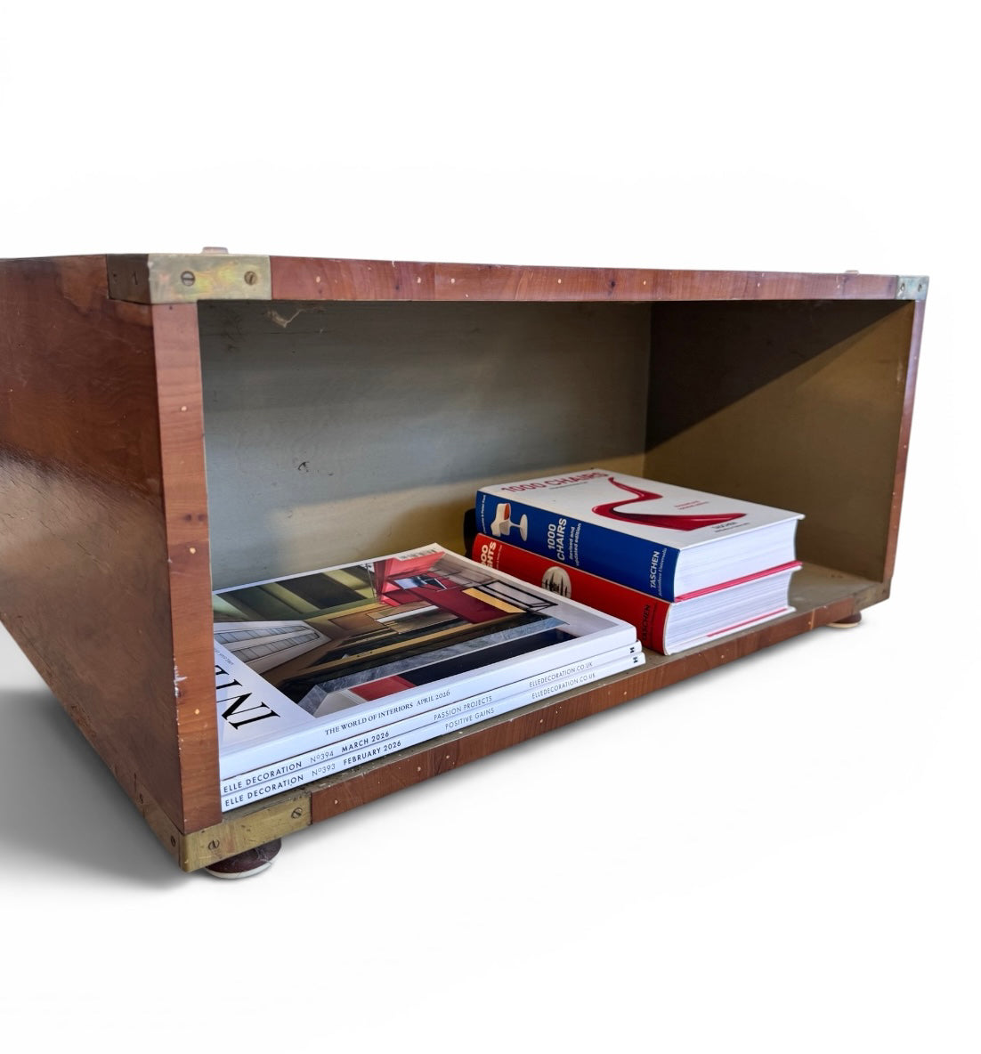 Double Sided Fine Scandinavian Burr Maple Campaign drawers with Brass Motifs  image 6