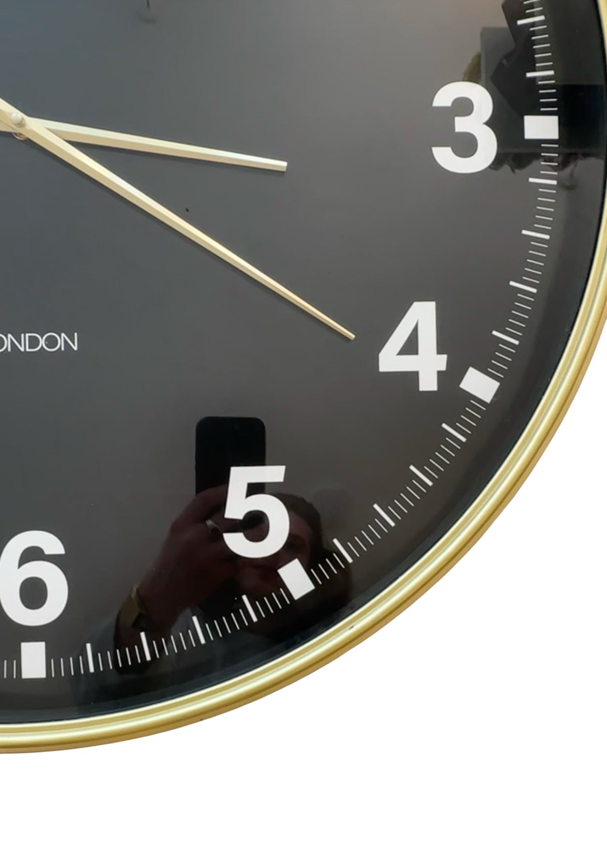 Gold Mid century style factory clock image 1