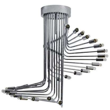 Ultra rare Italian Spiral Chrome Chandelier by Gaetano Sciolari, 1970s image 0