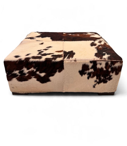 Large scale Original Cowhide Ponyhair Footstool From Natuzzi Italy, 1970