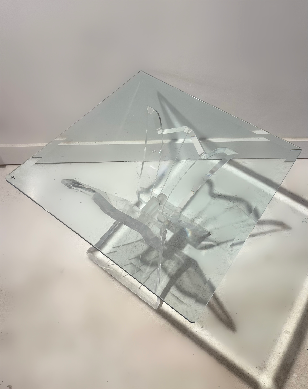 Glass and Lucite Coffee Table by Lion in Frost New York, 1970 image 6