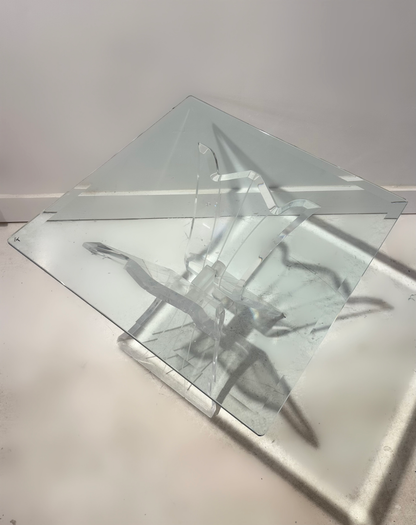 Glass and Lucite Coffee Table by Lion in Frost New York, 1970 image 6