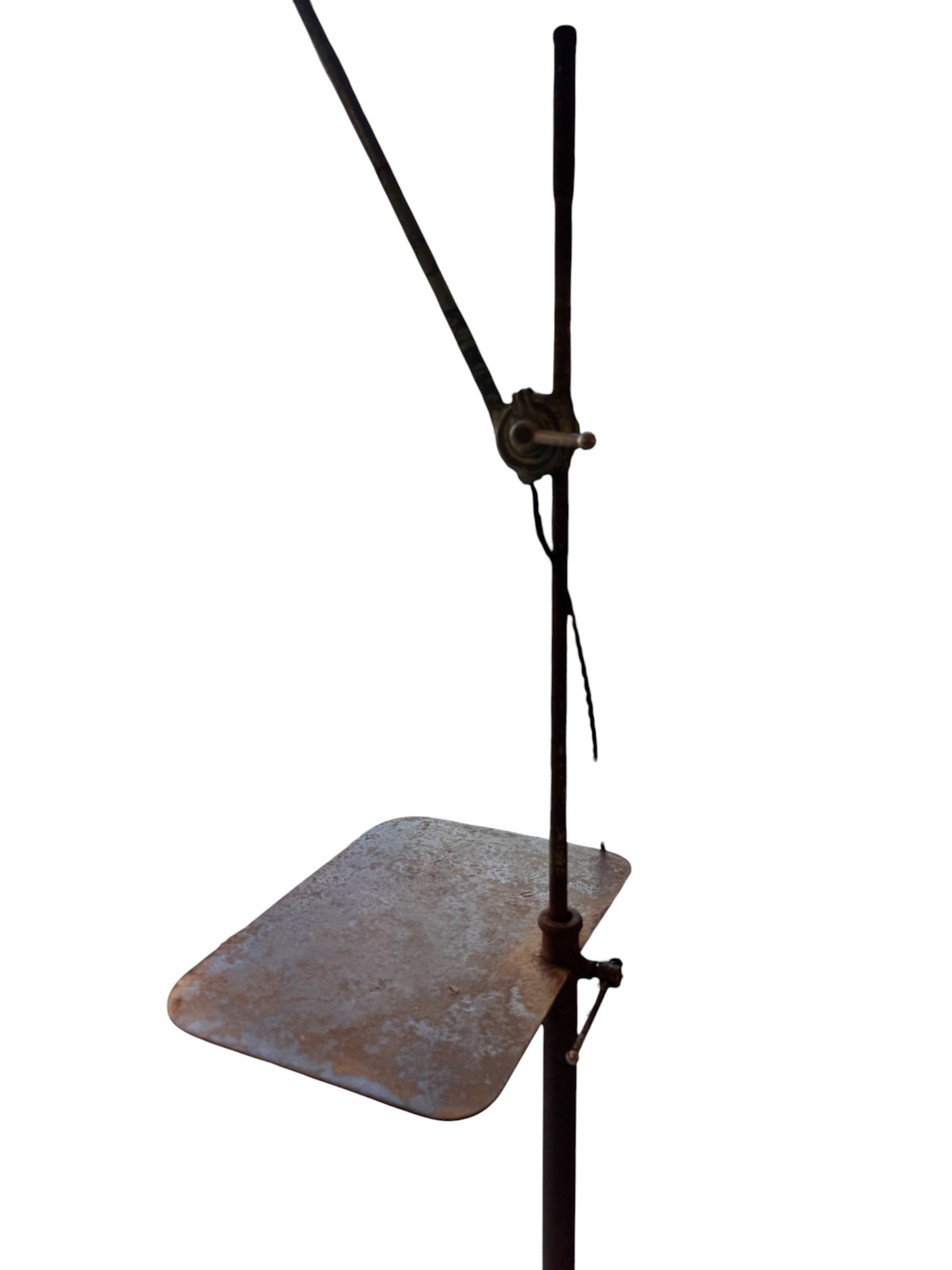 Edwardian Architects Adjustable Floor Lamp, with movable Table, 1900