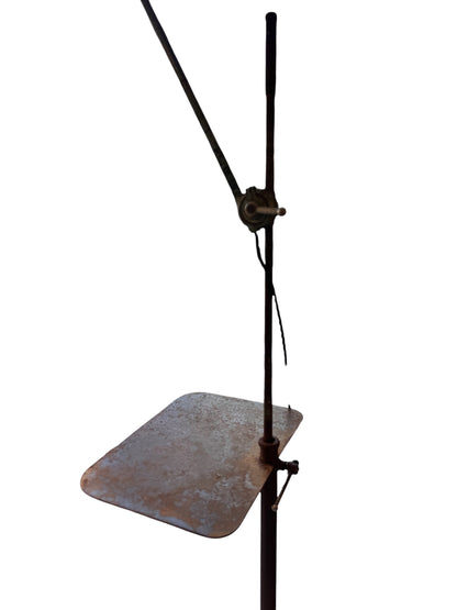 Edwardian Architects Adjustable Floor Lamp, with movable Table, 1900