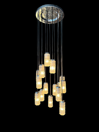 Rare Bespoke Crystal and Chrome Mid century chandelier by RAAK Amsterdam 1965  image 0