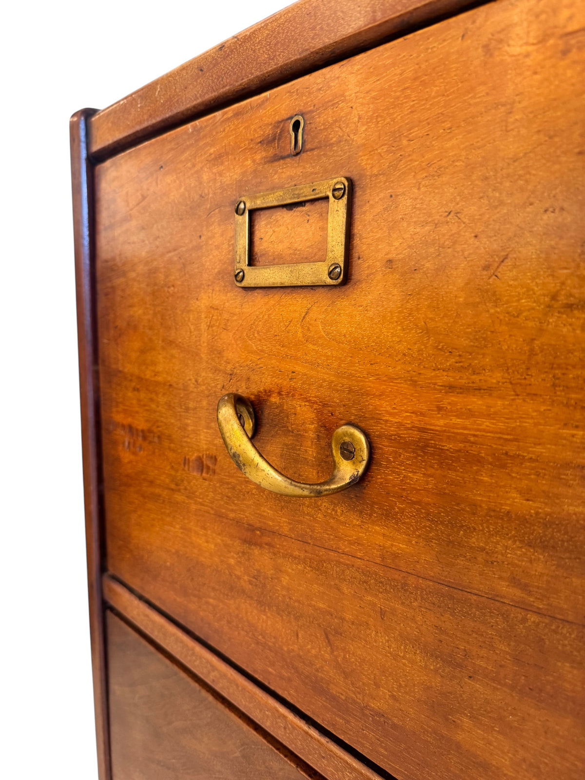 Edwardian Turn of the century Filing cabinet in Mahogany with original Handles image 4