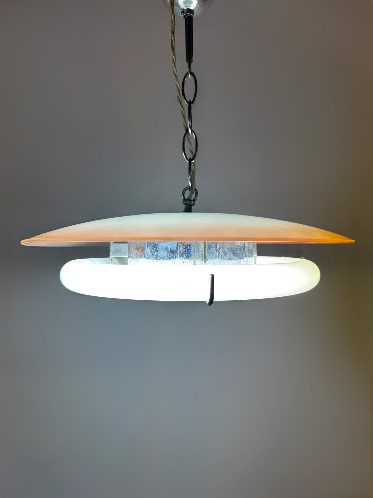 Italian Space-age Chandelier in Chrome & Murano Glass by Osram Italy, 1950 image 5