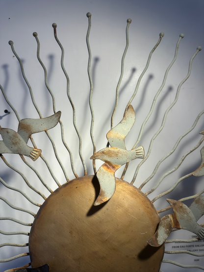 Midcentury Modern Metal Radial Sunburst sculpture ‘Birds In Flight’, 1970 image 7
