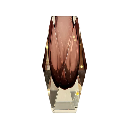 Midcentury Purple Murano Faceted Sommerso Glass Vessel Vase by Luigi Mandruzzato image 0
