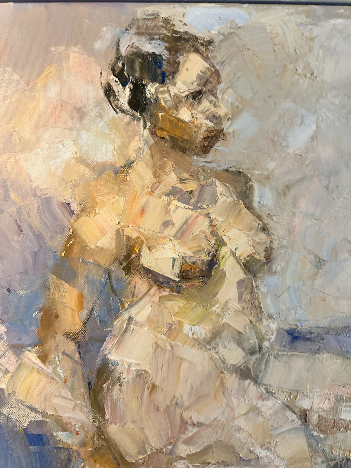 ‘Leila’, Figurative Expressionist Oil on Canvas by Peter Bowen  image 4