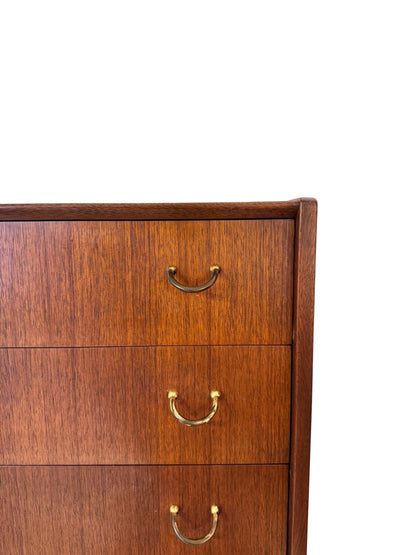 Gplan Tola Mahogany Tall boy Chest of Drawers designed by Victor Wilkinson, 1966