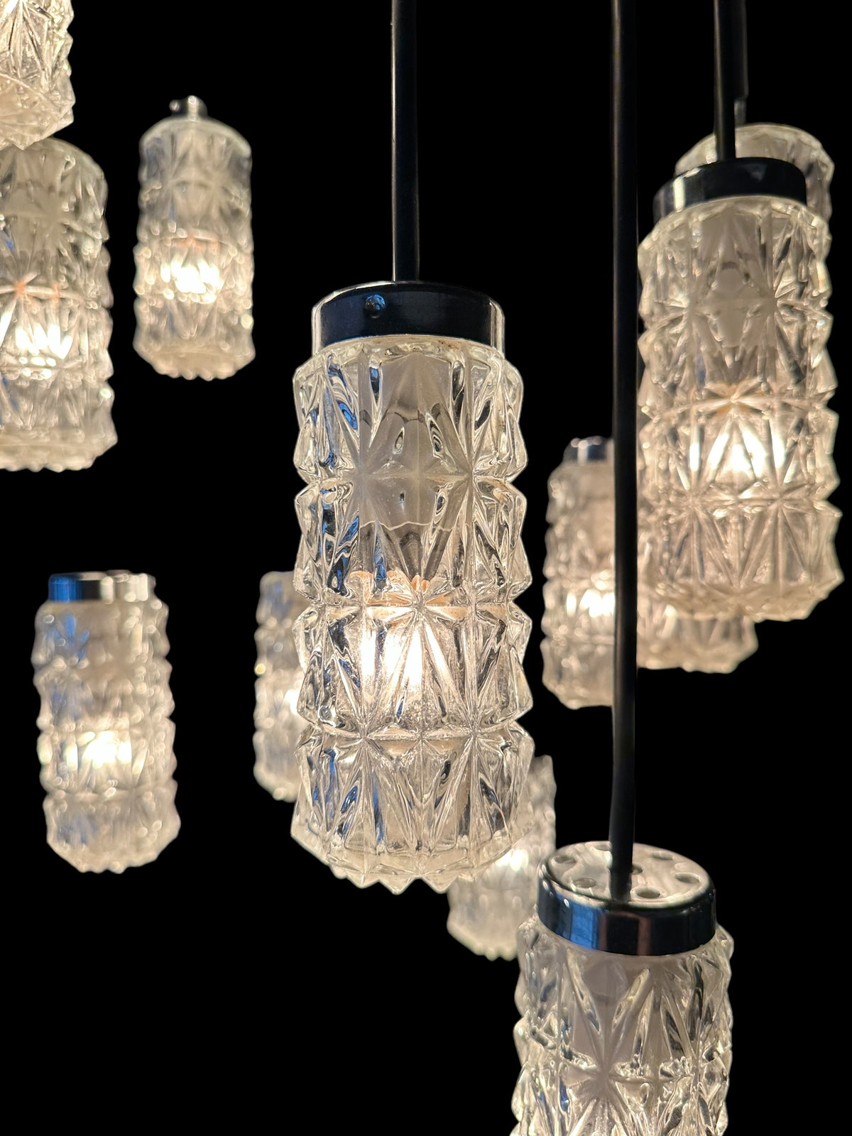 Rare Bespoke Crystal and Chrome Mid century chandelier by RAAK Amsterdam 1965  image 2