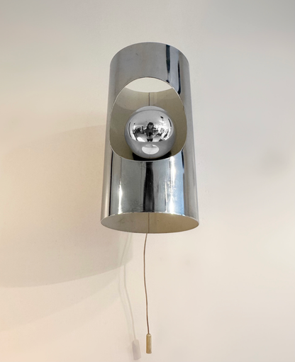 Pair of Chrome Wall lights by Philippe Rogier for Prova Denmark, 1970 image 3