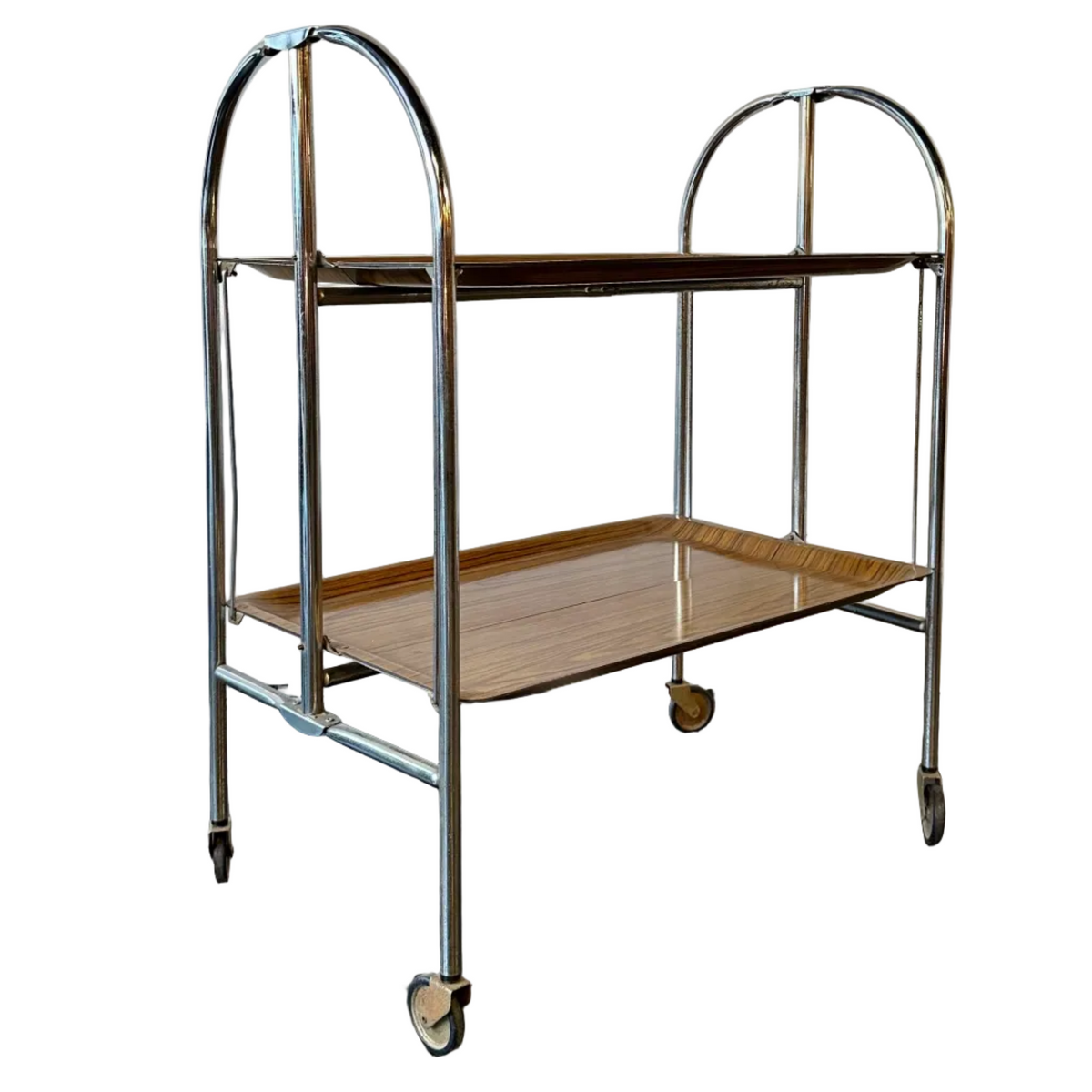 Vintage Optic Teak Pressalit Tea Cart, 1970s image 0