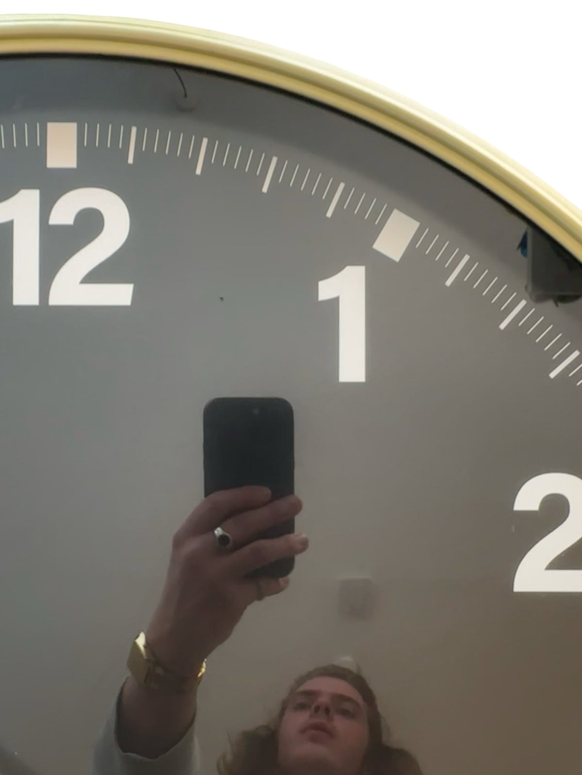 Gold Mid century style factory clock image 2