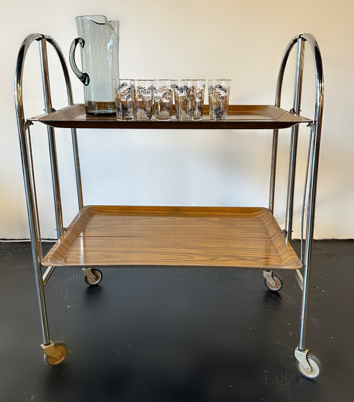Vintage Optic Teak Pressalit Tea Cart, 1970s image 5
