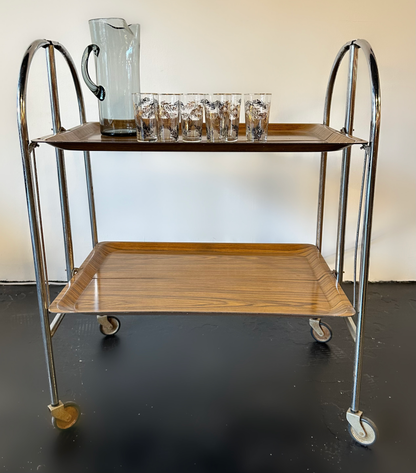Vintage Optic Teak Pressalit Tea Cart, 1970s image 5
