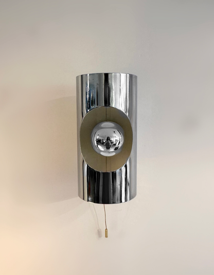 Pair of Chrome Wall lights by Philippe Rogier for Prova Denmark, 1970 image 4