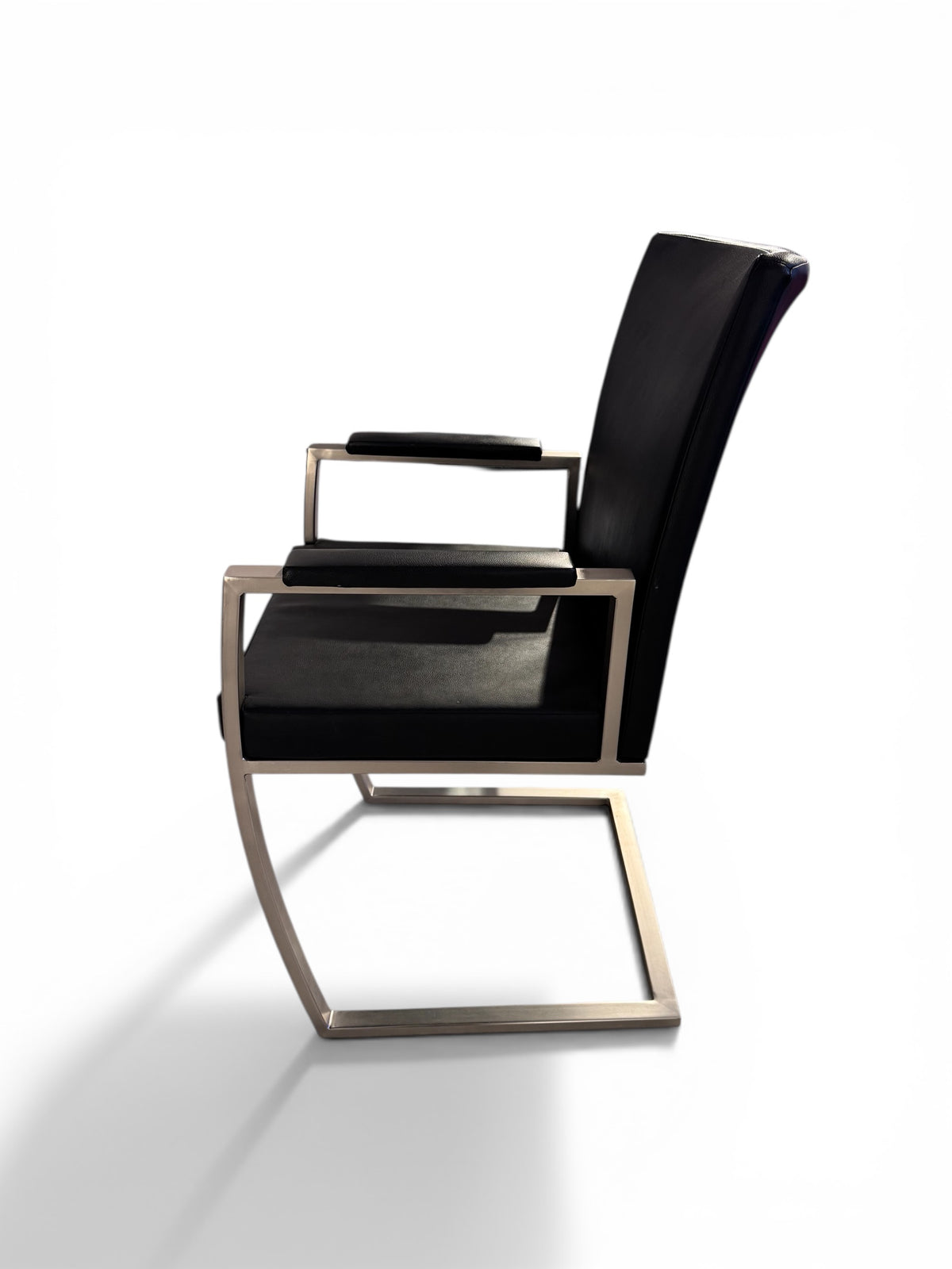 4x Bauhaus Style Black & Chrome Chairs, Germany, 1980 image 2