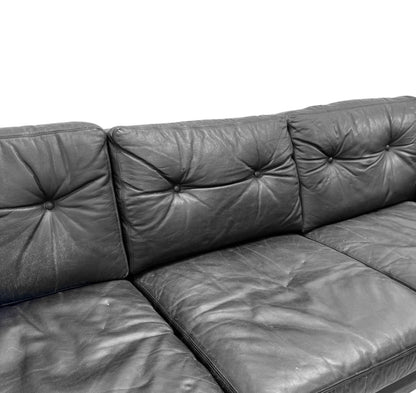 Leather & Rosewood Sofa Suite Consisting of Two Armchairs & 3-Seat Sofa, Pek-Oy for ASKO Finland, 1960