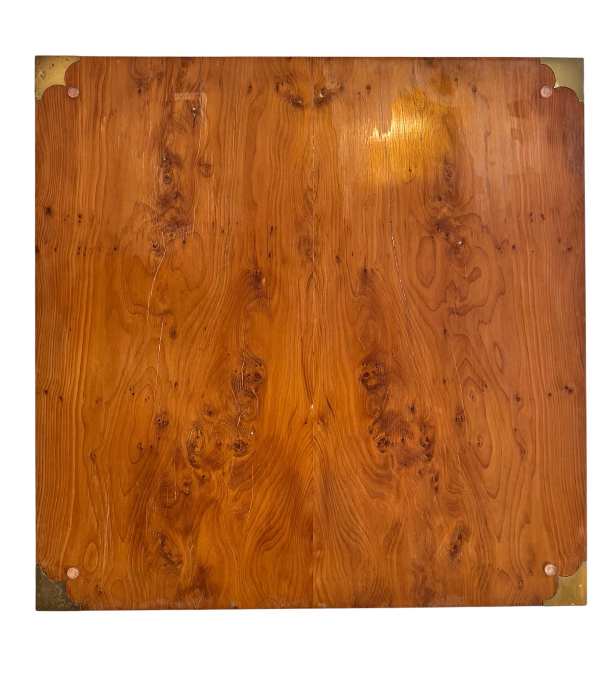 Double Sided Fine Scandinavian Burr Maple Campaign drawers with Brass Motifs  image 7