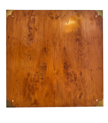 Double Sided Fine Scandinavian Burr Maple Campaign drawers with Brass Motifs  image 7