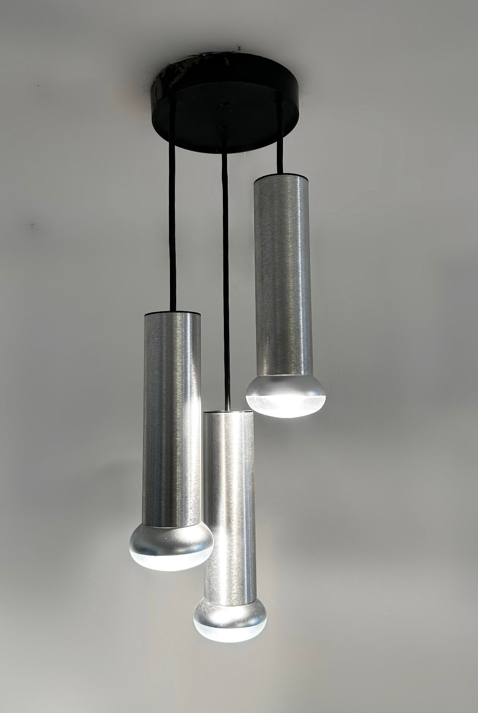 Mid Century Modern Thorn Lighting Tubular Steel Trio Ceiling Pendant, 1960 image 3