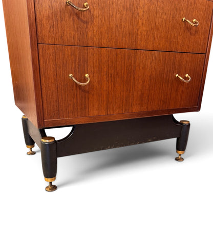Gplan Tola Mahogany Tall boy Chest of Drawers designed by Victor Wilkinson, 1966