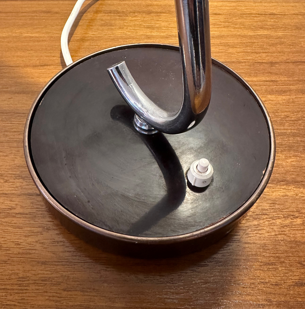Original Mid Century Chrome and Brass Shop Fitting Lamp Courtney Pope, 1950 image 6