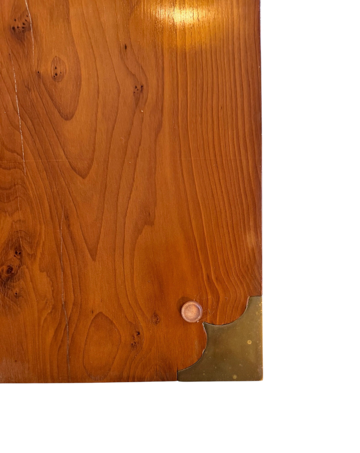 Pair of fine Scandinavian Burr Maple Campaign drawers with Brass Motifs  image 9