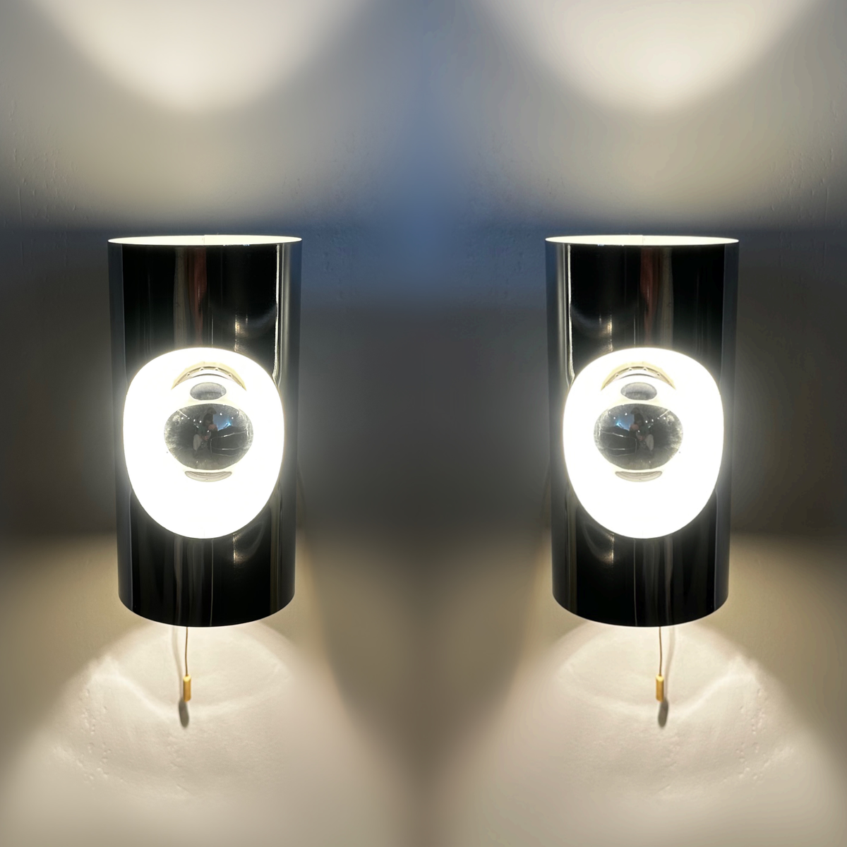Pair of Chrome Wall lights by Philippe Rogier for Prova Denmark, 1970 image 6
