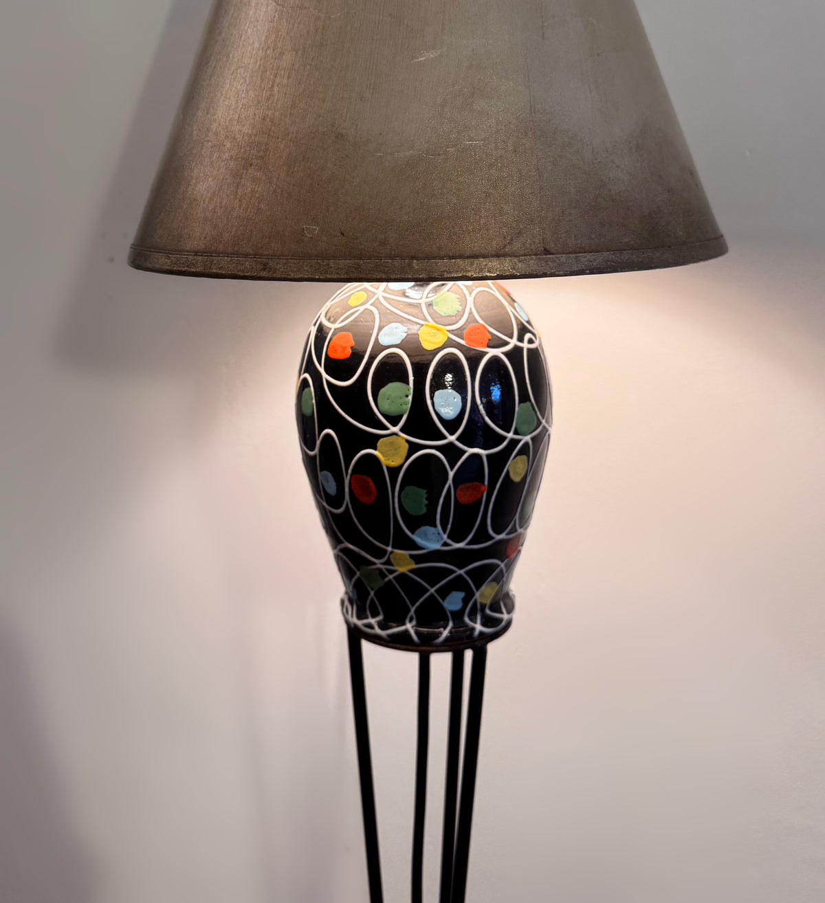 Rare Mid-Century Fanciullacci Ceramic Table Lamp, Italy, c.1950s